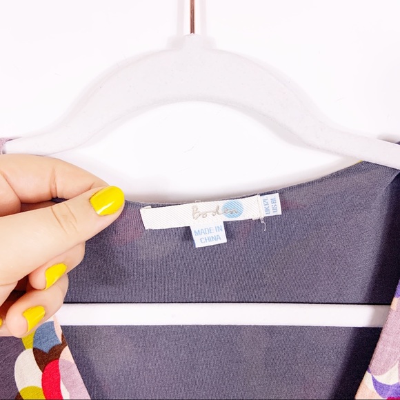 Boden | Faux Wrap Gray Floral Dress sz 8 Long - Picture 3 of 7